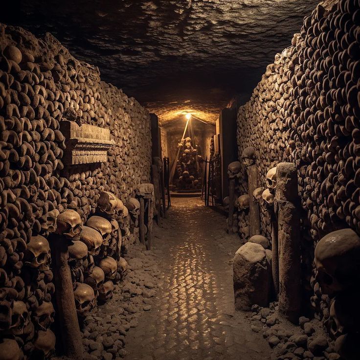 Les endroits les plus étranges de la terre: ossuaire des Catacombes de Paris