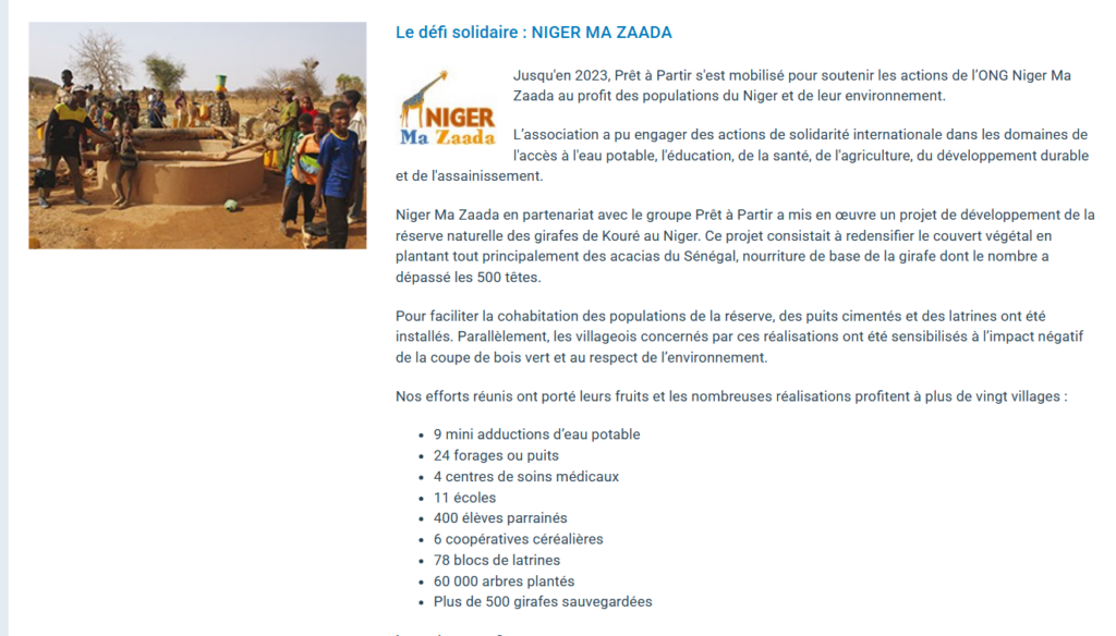Le défi solidaire : NIGER MA ZAADA