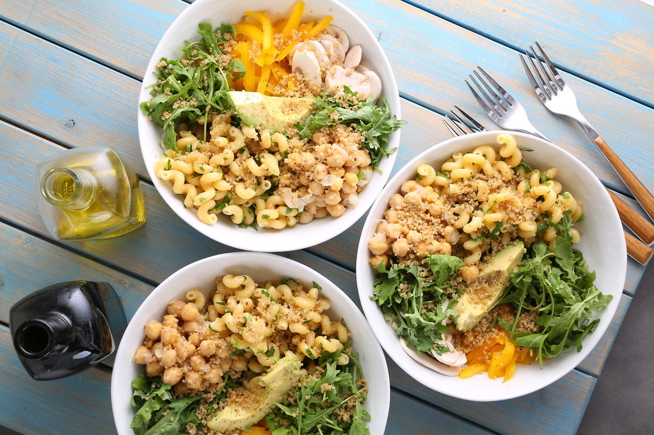 Buddha Bowl Cellentani végétalien Recipe and Photo Credit: Chef Lorenzo Boni