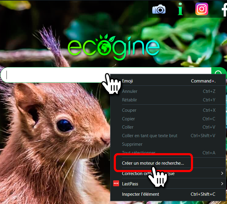 Ajouter le moteur de recherche Ecogine à votre navigateur