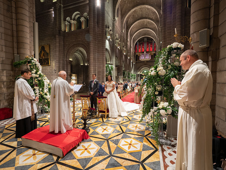 Le mariage religieux à la cathédrale Notre-Dame Immaculée.