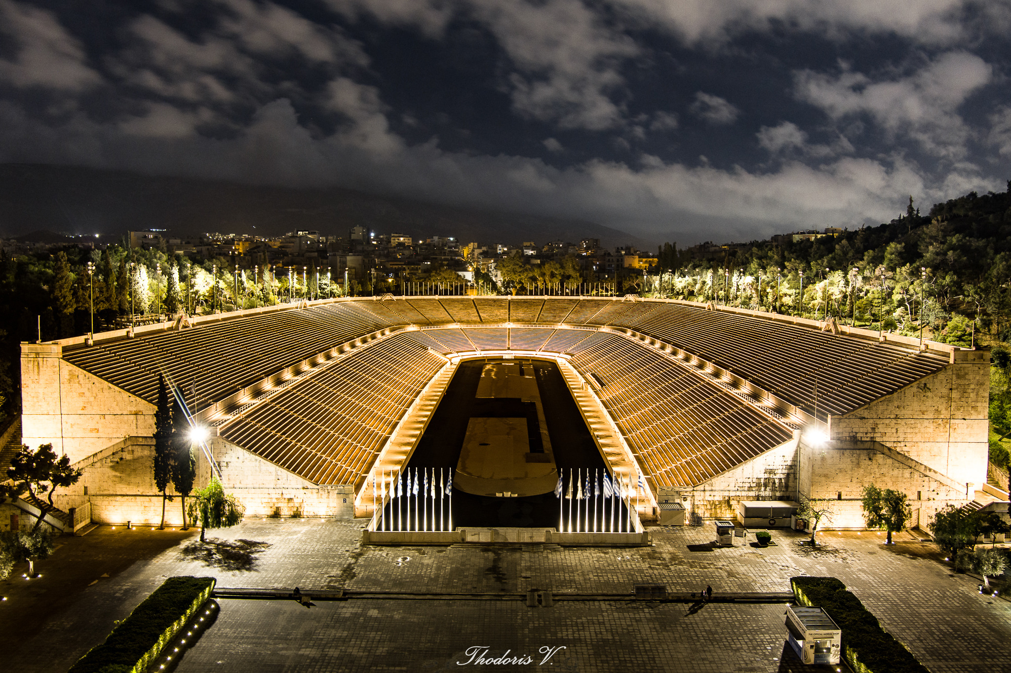 Athènes, vue aérienne du Le stade