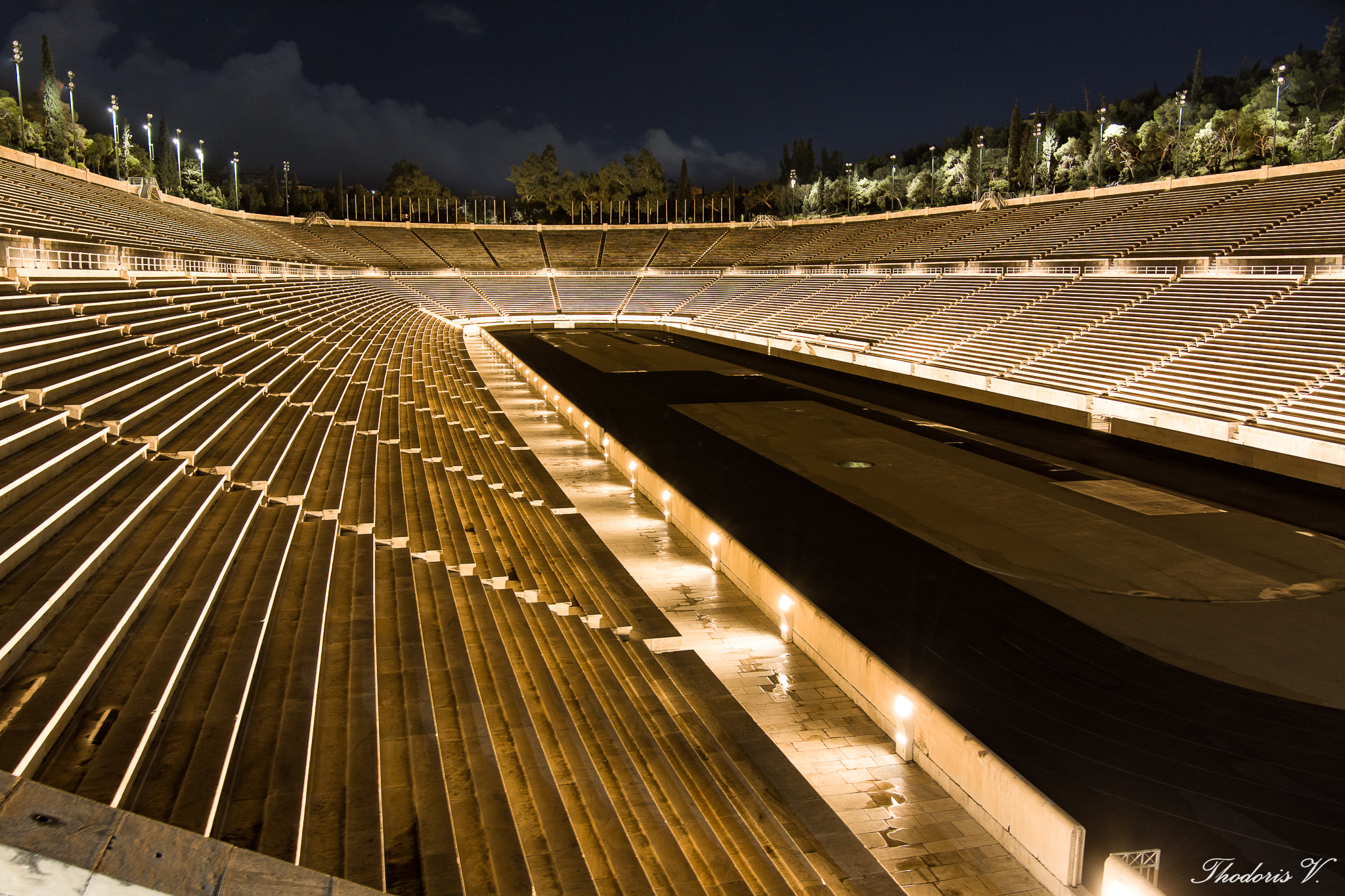 Athènes, vue aérienne du Le stade