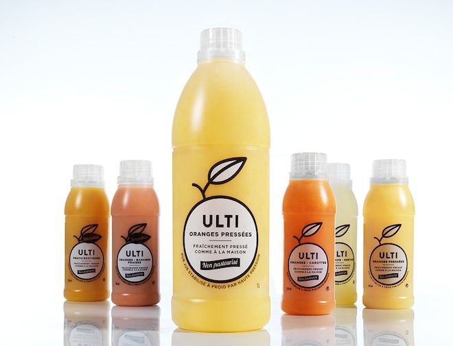Les jus de fruits de la marque Ulti