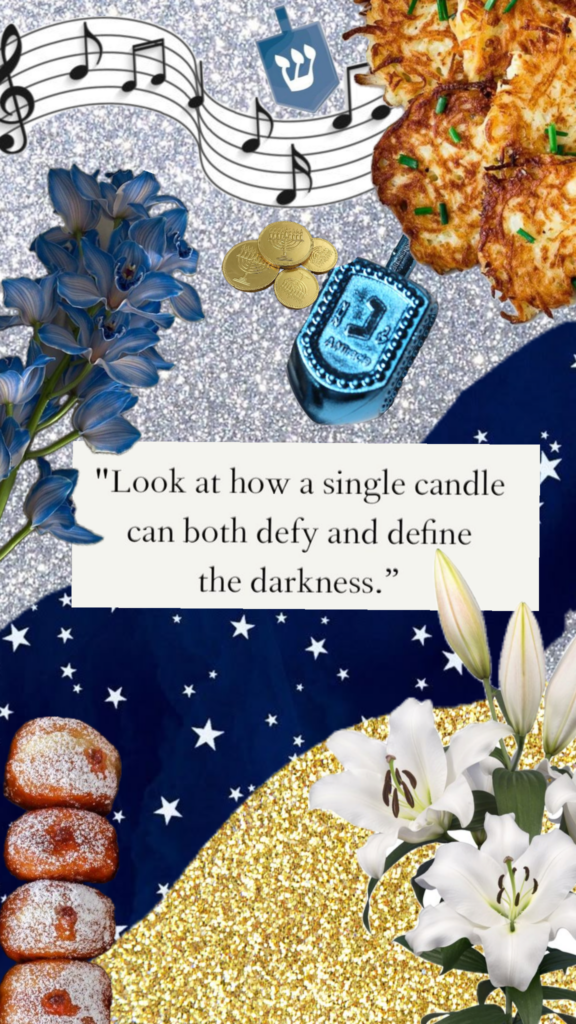 Une seule lumière peut chasser les ténèbres. Hanoukka art par Heather Rose