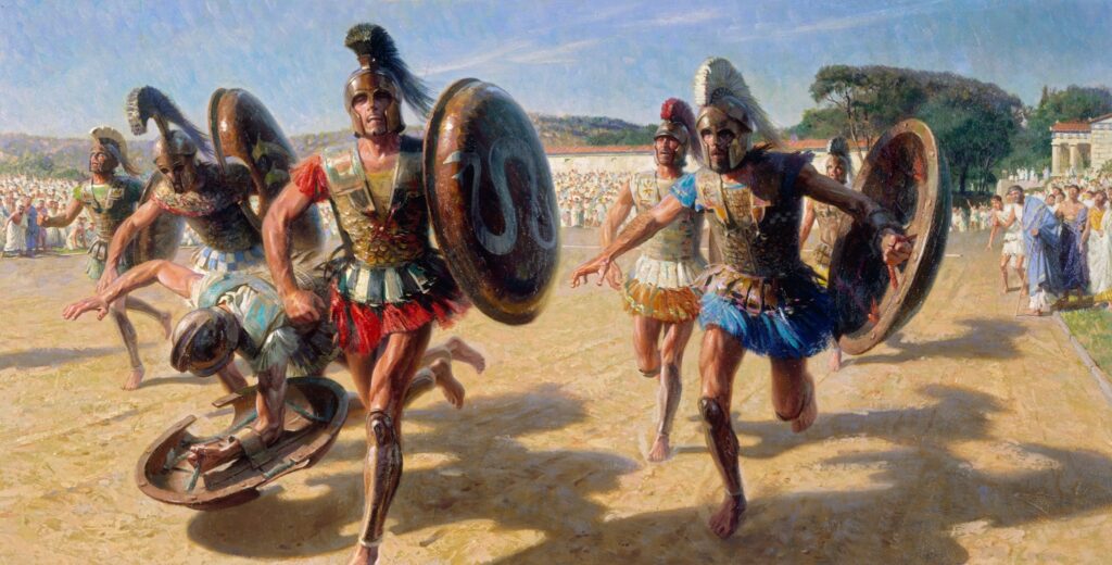 Le Hoplitodromos « Course des Hoplites » Jeux olympiques antiques