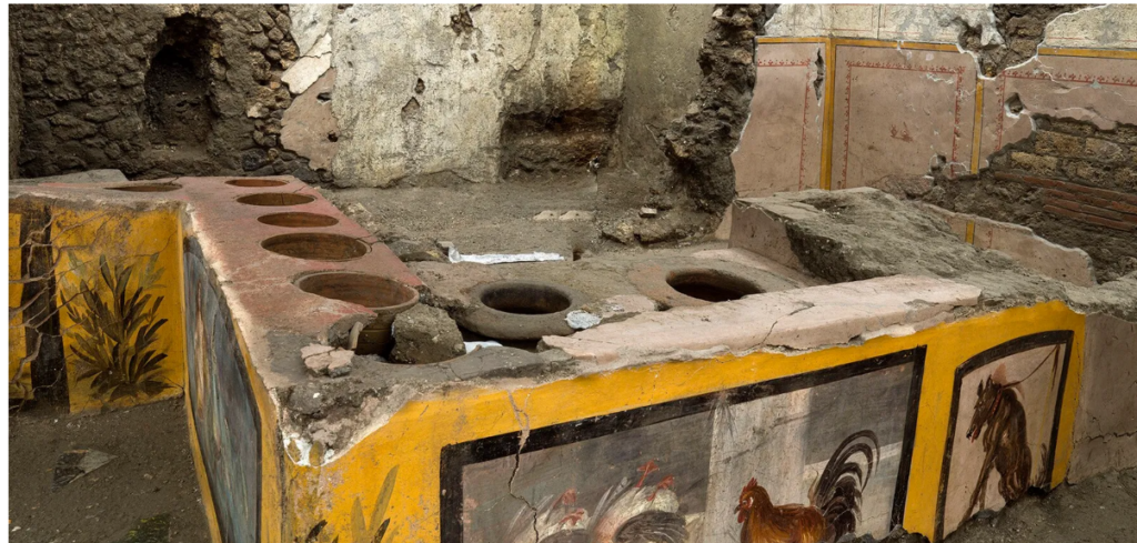 Street Food Un thermopolium, « snack-bar » antique, découvert intact à Pompéi by National Geographic