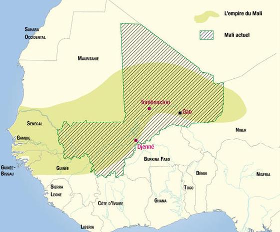 Empire-du-Mali-carte au 14ème siècle