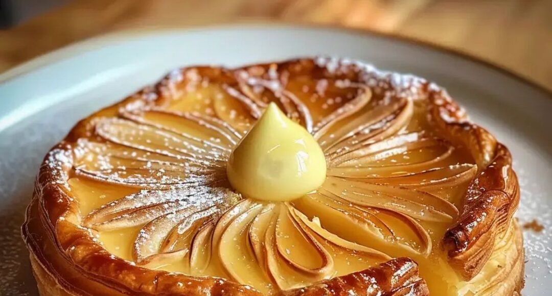 Une galette des rois généreuse, associant une crème frangipane et une crème pâtissière vanille.