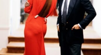 Valentino and Iman at Valentino Fall 1984 Couture Collection.