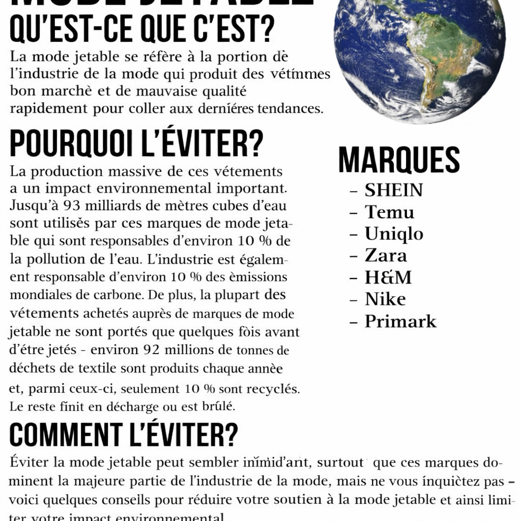 Fast fashion : les marques à éviter pour ne pas polluer la planète.